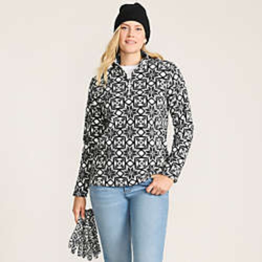 Lands End Anyweather Fleece Quarter Zip Pullover Petite M